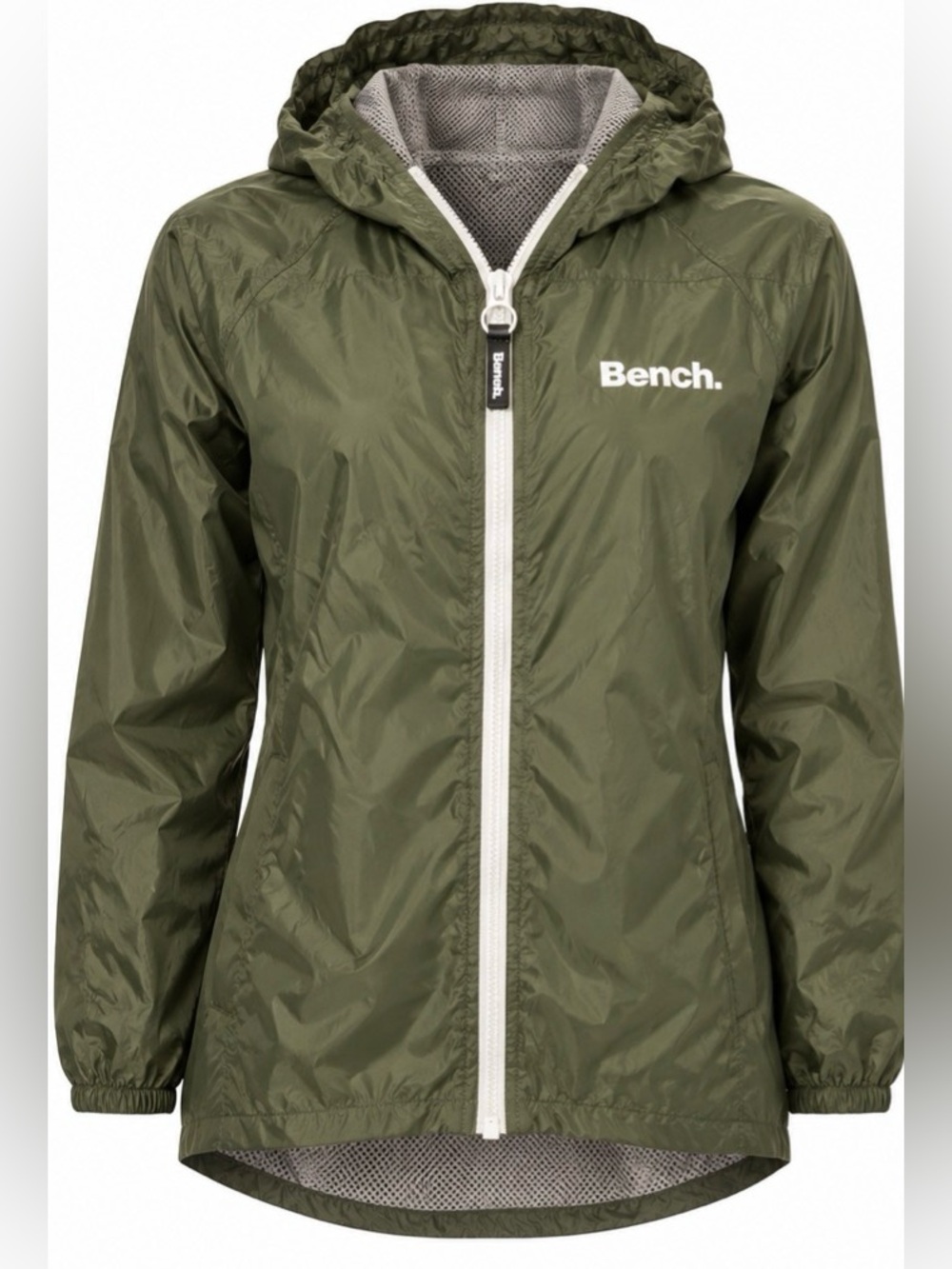 Bench Olive Green Lightweight Hooded Windbreaker Jacket L